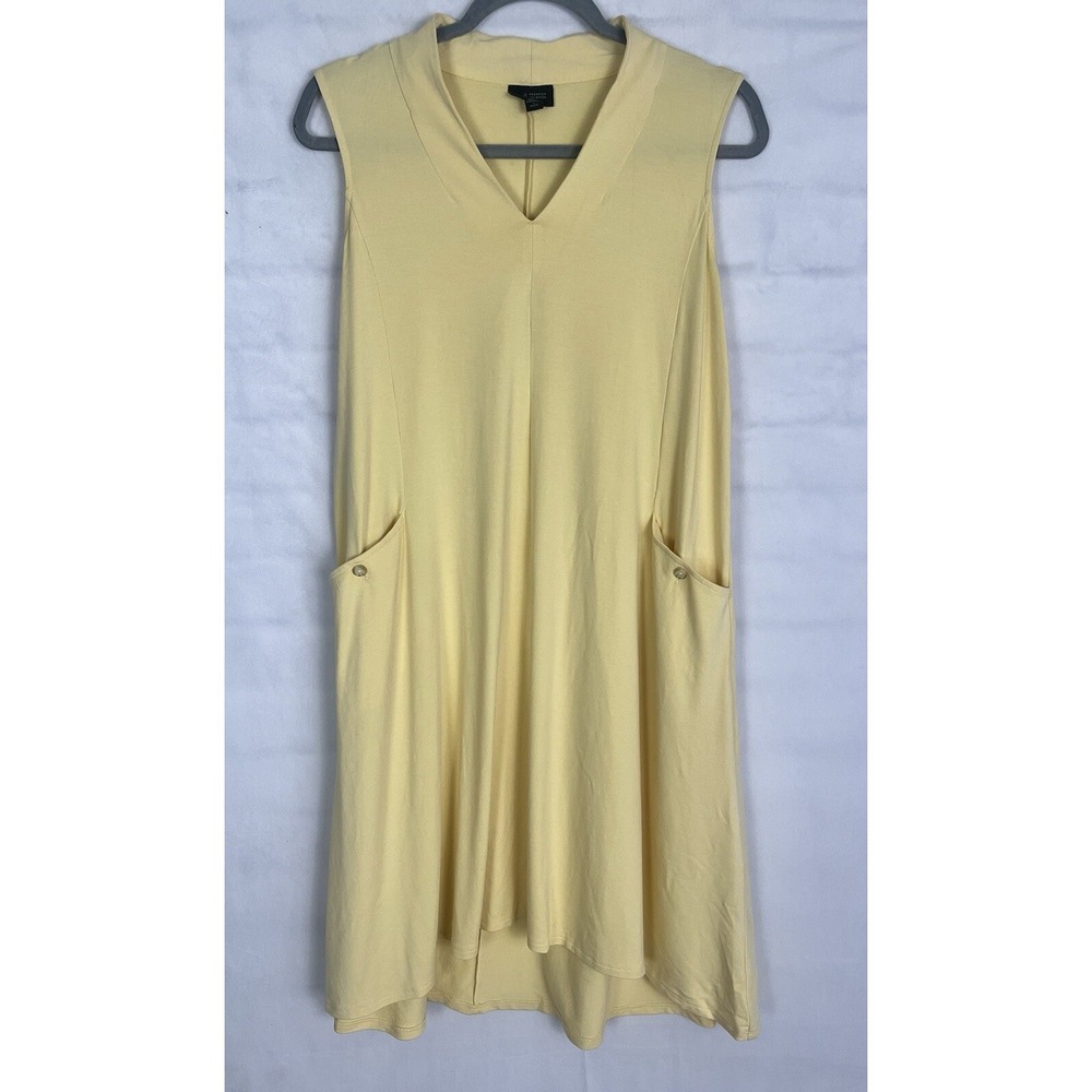 J. JILL Yellow V-Neck Sleeveless Pocket Dress Women's Sz Petite Small